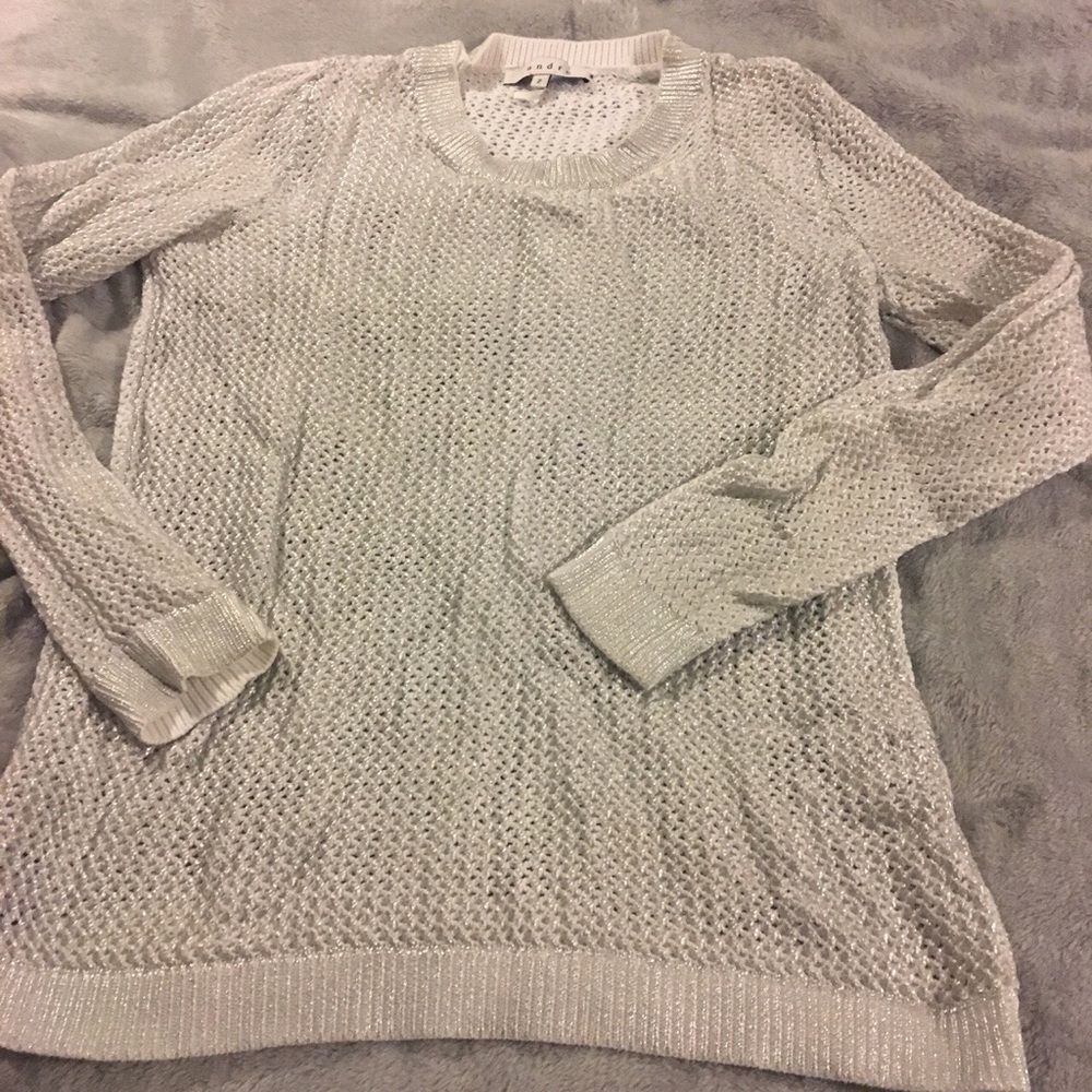 Sandro Metallic Open Knit Sweater - Picture 3 of 4